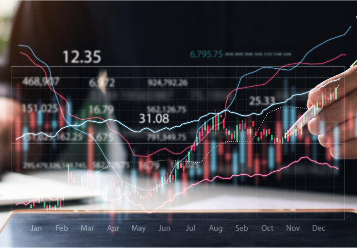 A person using a trading app on their tablet
